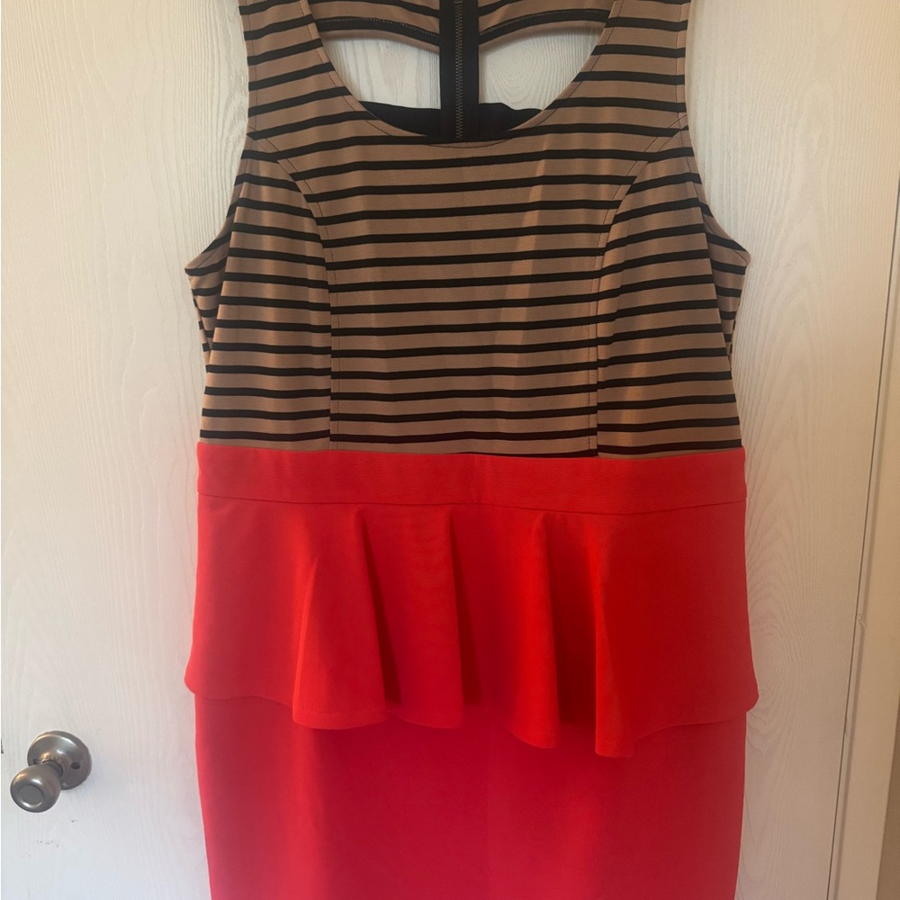 Forever 21 Striped Plus Size Peplum Dress